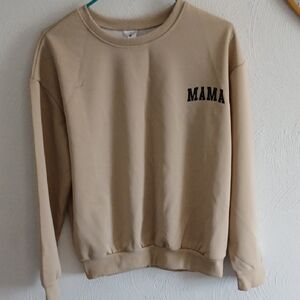 Tan Crewneck Sweater with Soft Texture and Relaxed Fit